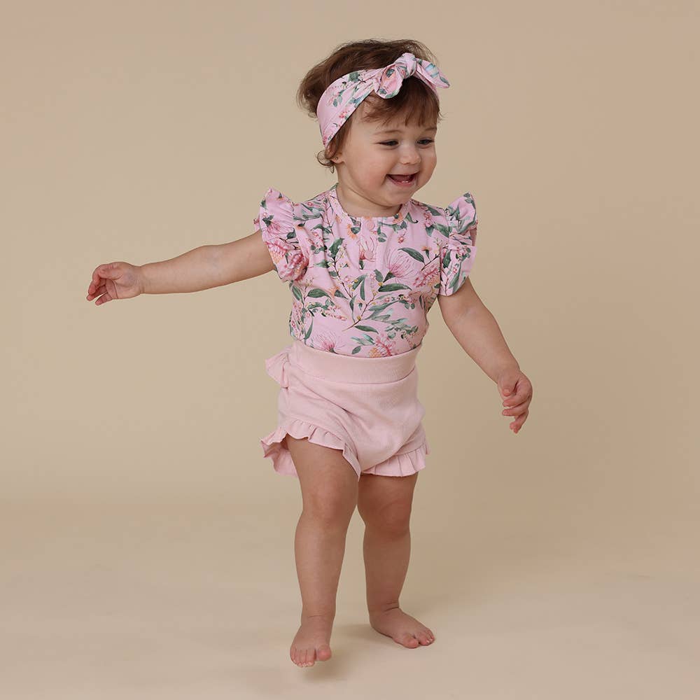 Snuggle Hunny - Pink Wattle Short Sleeve Organic Bodysuit