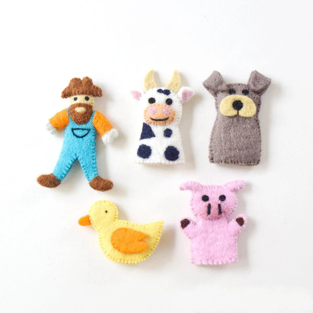 Old McDonald Farm Animals Finger Puppet Set - Tara's Treasure