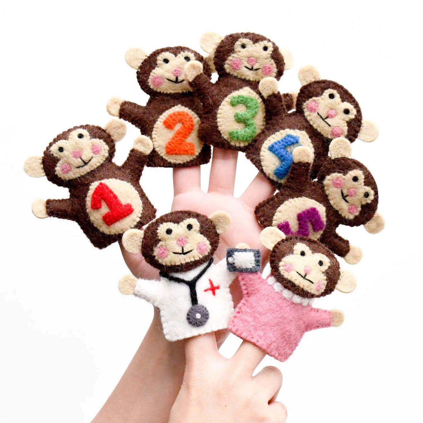 Five Little Monkeys Finger Puppet Set - Tara's Treasure
