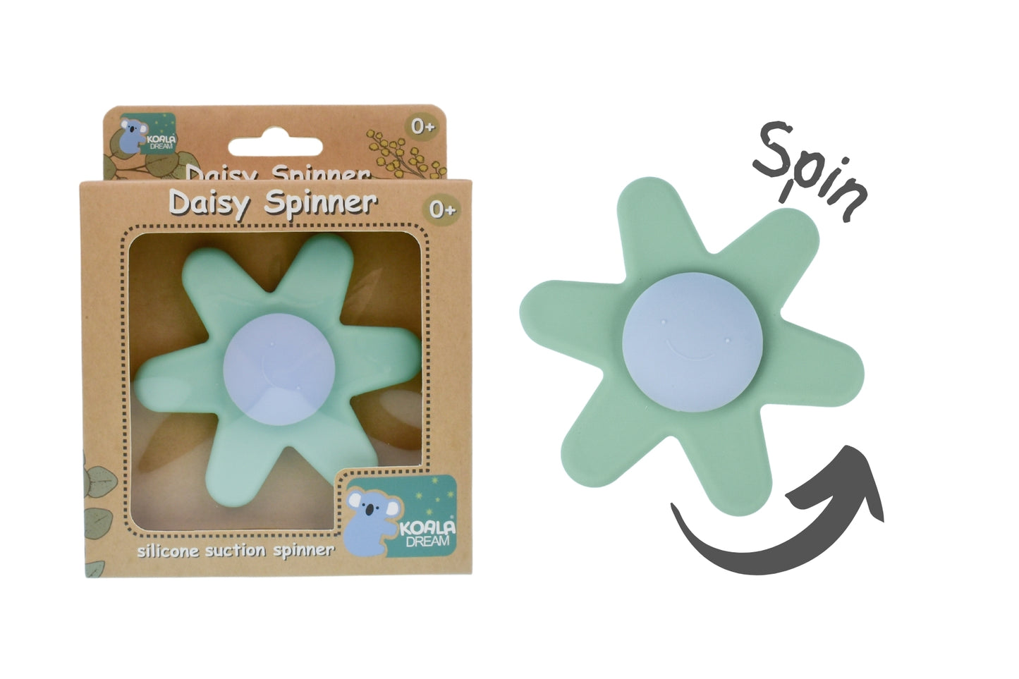 Silicone Spinning Daisy - Green