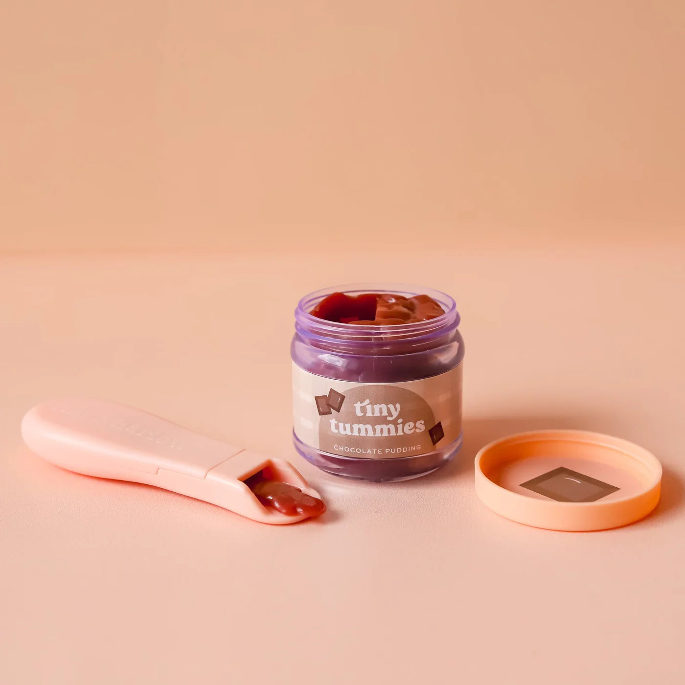 Tiny Tummies Chocolate Pudding Food Jar & Spoon Set