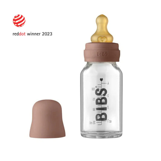 Baby Glass Bottle 110ml Complete Set - Woodchuck