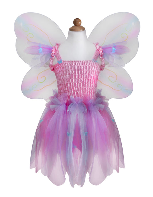 Pink Butterfly Dress & Wings with Wand (Size 5-6)