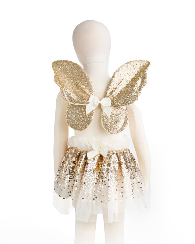 Gracious Gold Sequins Skirt, Wings & Wand Set (Size 4-6)