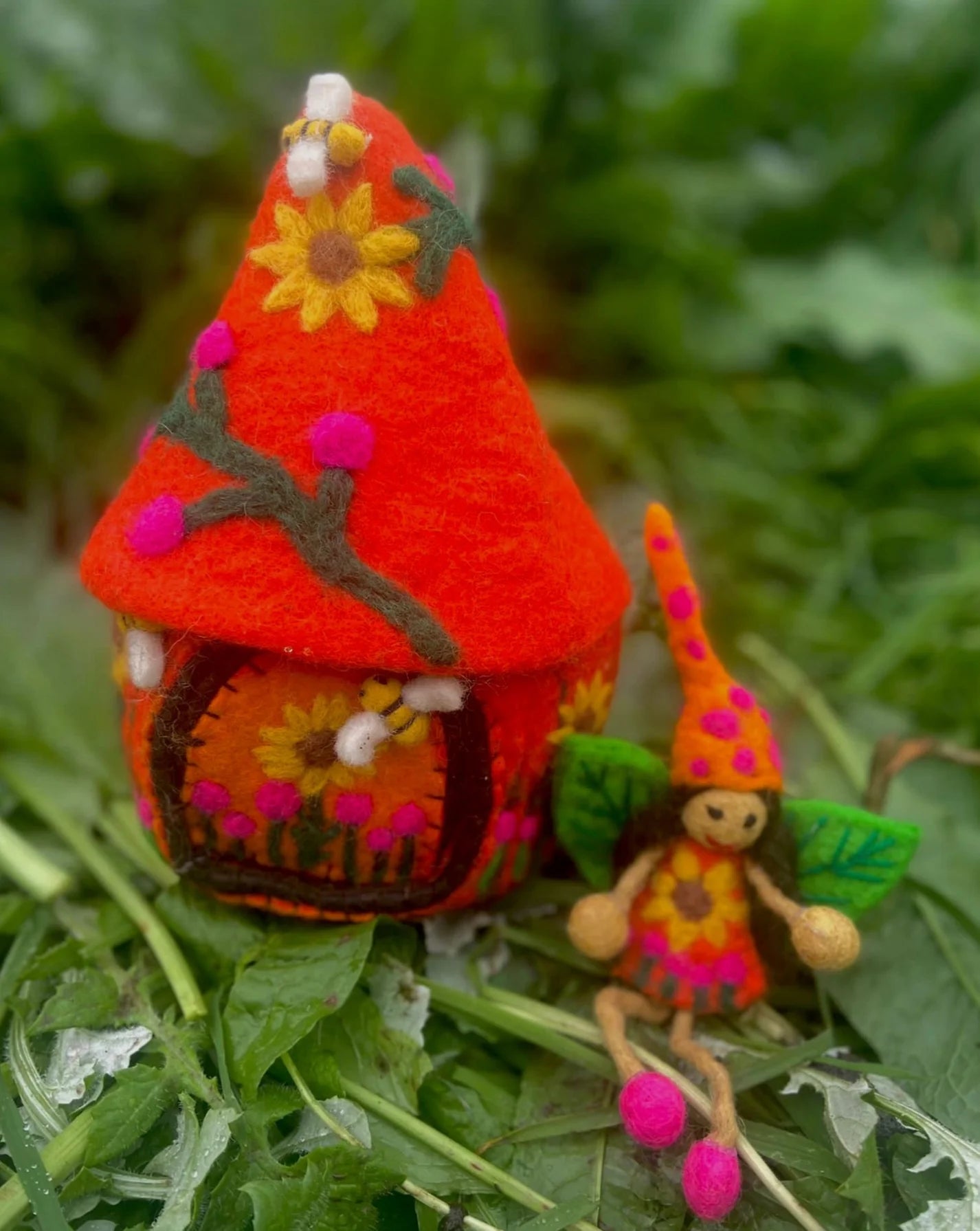 Felt Solstice Fairy House Small