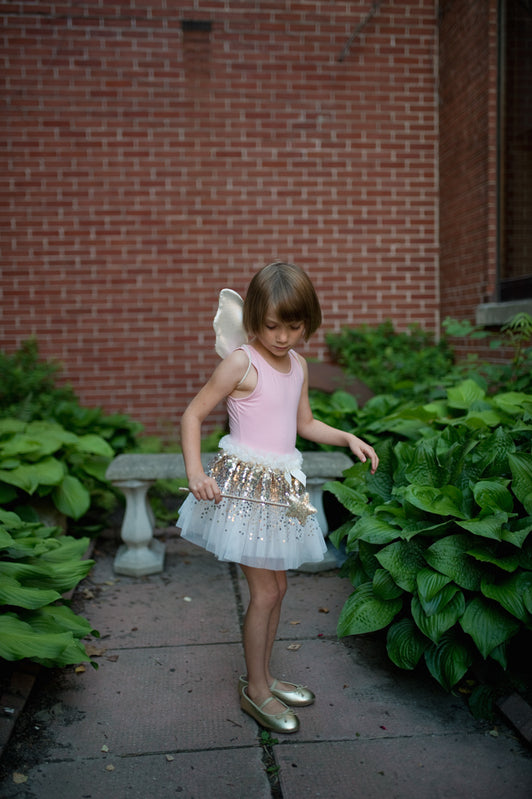 Gracious Gold Sequins Skirt, Wings & Wand Set (Size 4-6)