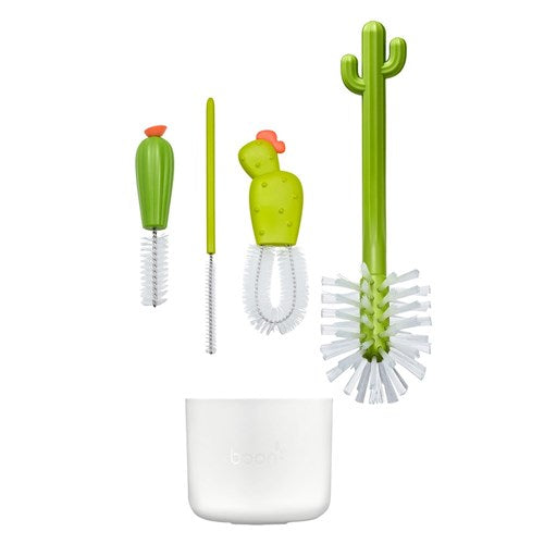 Cacti Bottle Cleaning Brush Set - Green/White