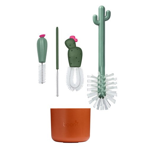 Cacti Bottle Cleaning Brush Set - Terracotta