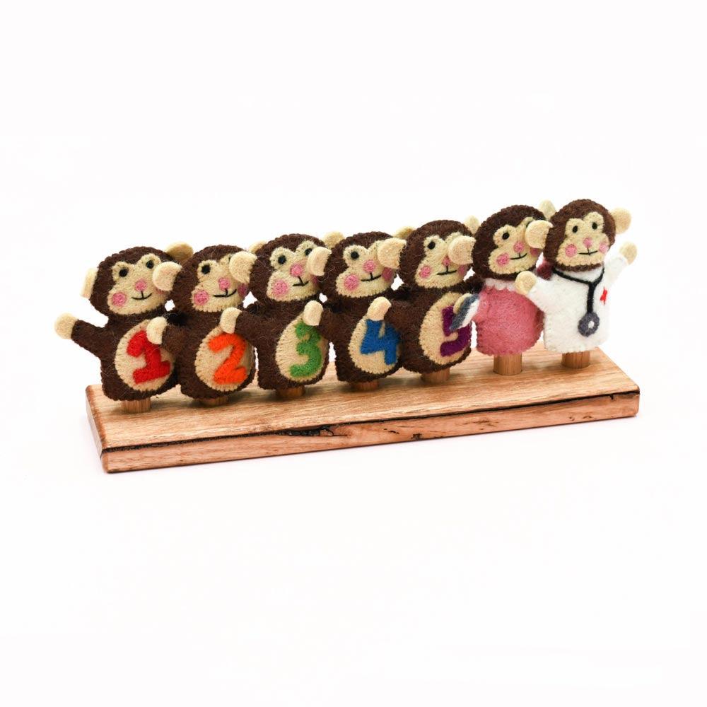 Five Little Monkeys Finger Puppet Set - Tara's Treasure