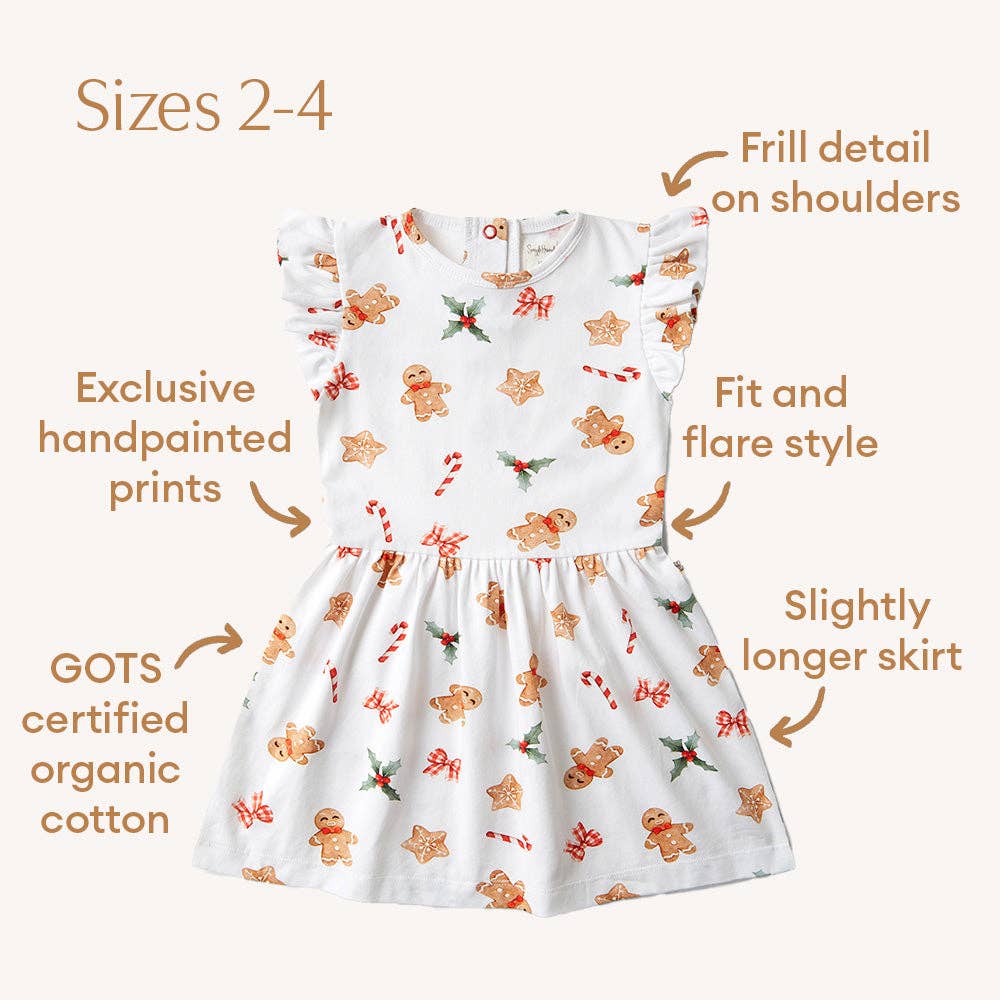 Snuggle Hunny - Gingerbread Short Sleeve Organic Dress