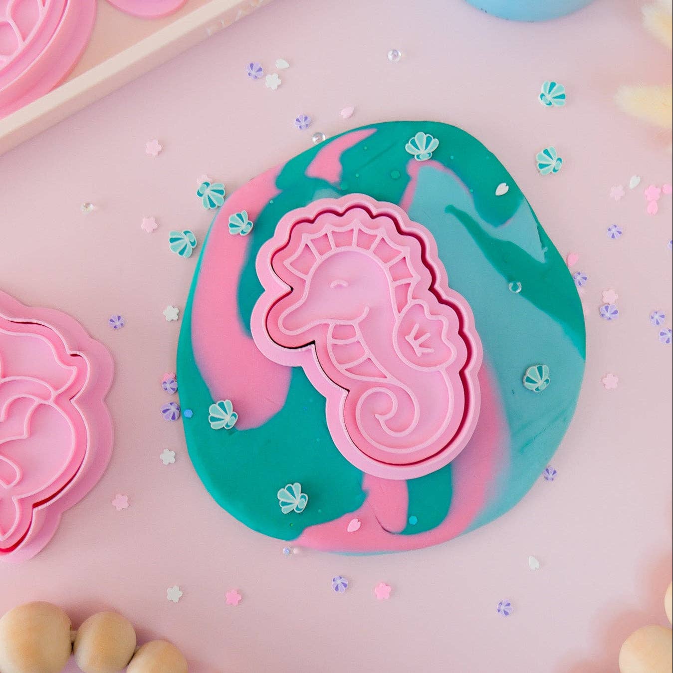 Play Sense - Eco Playdough Stamp | Mermaid Seahorse