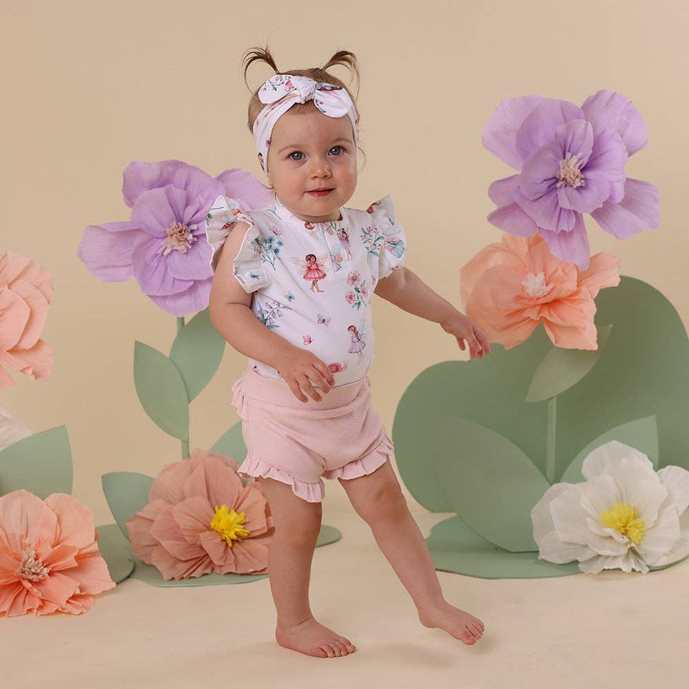 Snuggle Hunny - Fairy Garden Short Sleeve Organic Bodysuit with Frill - Bambam Kids Toys 