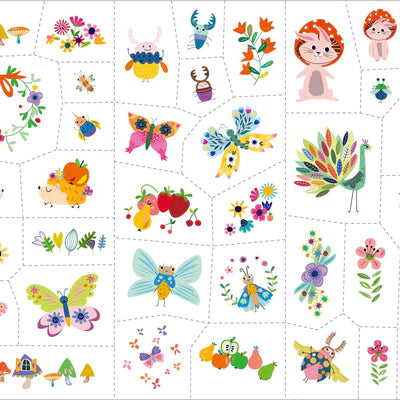 Fantasy Garden World Sticker & Tattoo Set