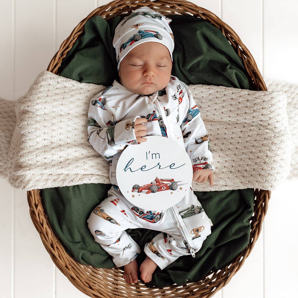 Snuggle Hunny - Little Racers Organic Snugglesuit Convertible Romper