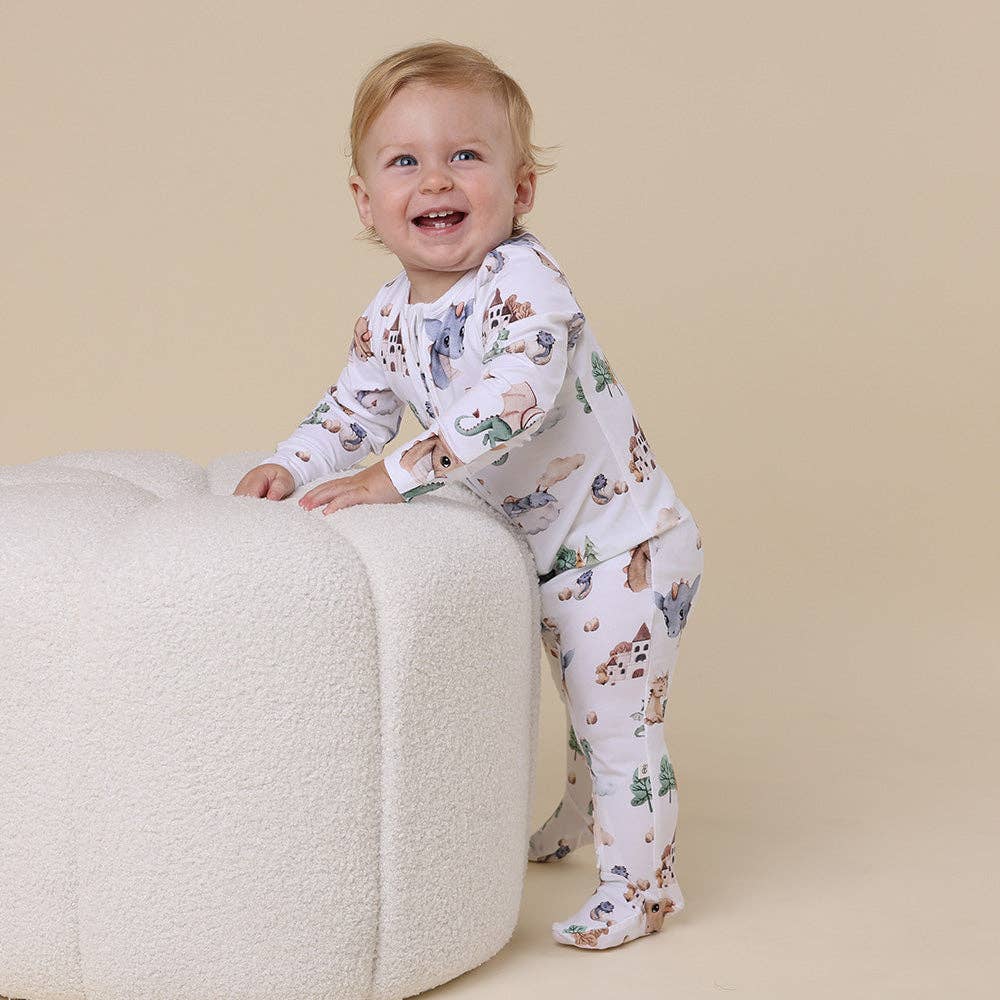 Snuggle Hunny - Dragon Organic Snuggle Sleepsuit Zip Footie