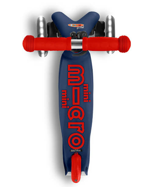Mini Micro Deluxe LED 3 Wheel Scooter - Navy Blue