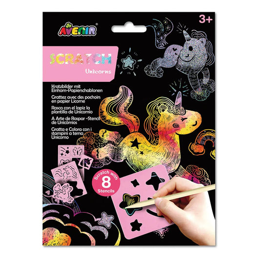 Unicorn Stencil Scratch Art Set