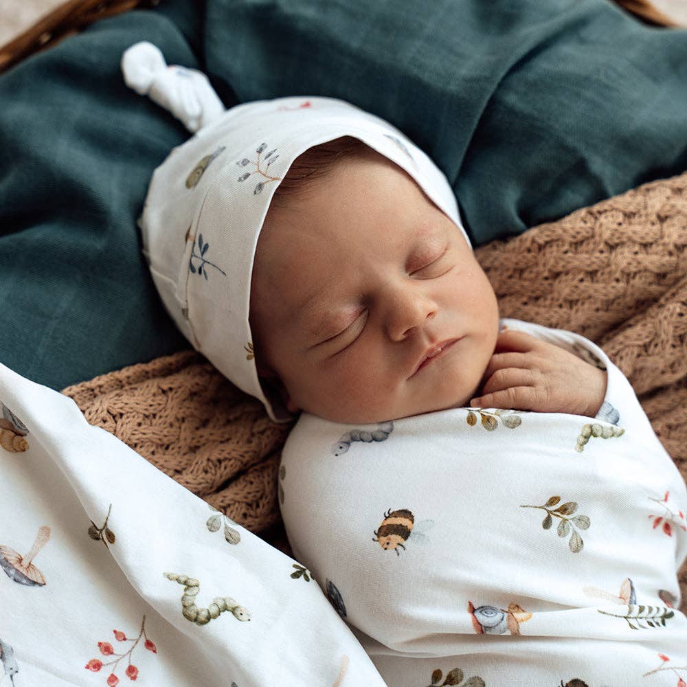 Snuggle Hunny - Garden Friends Organic Jersey Wrap & Beanie Set