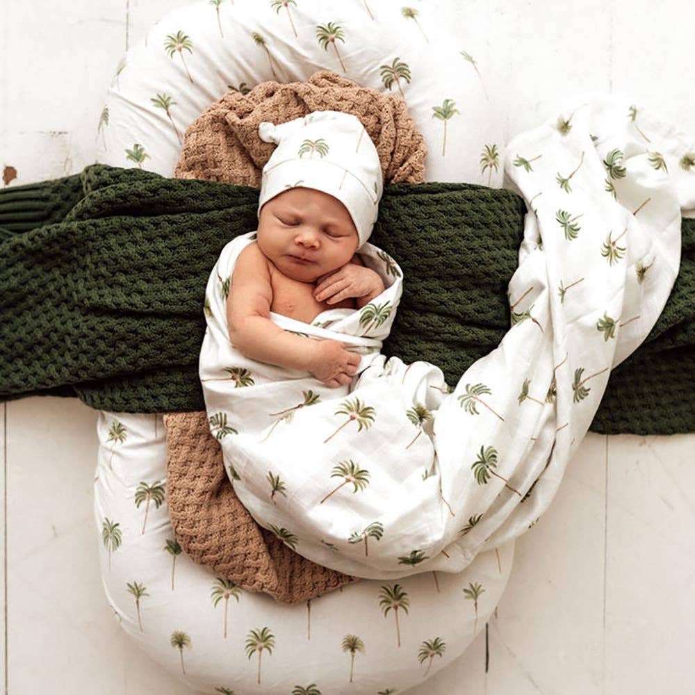 Snuggle Hunny - Green Palm Organic Muslin Wrap