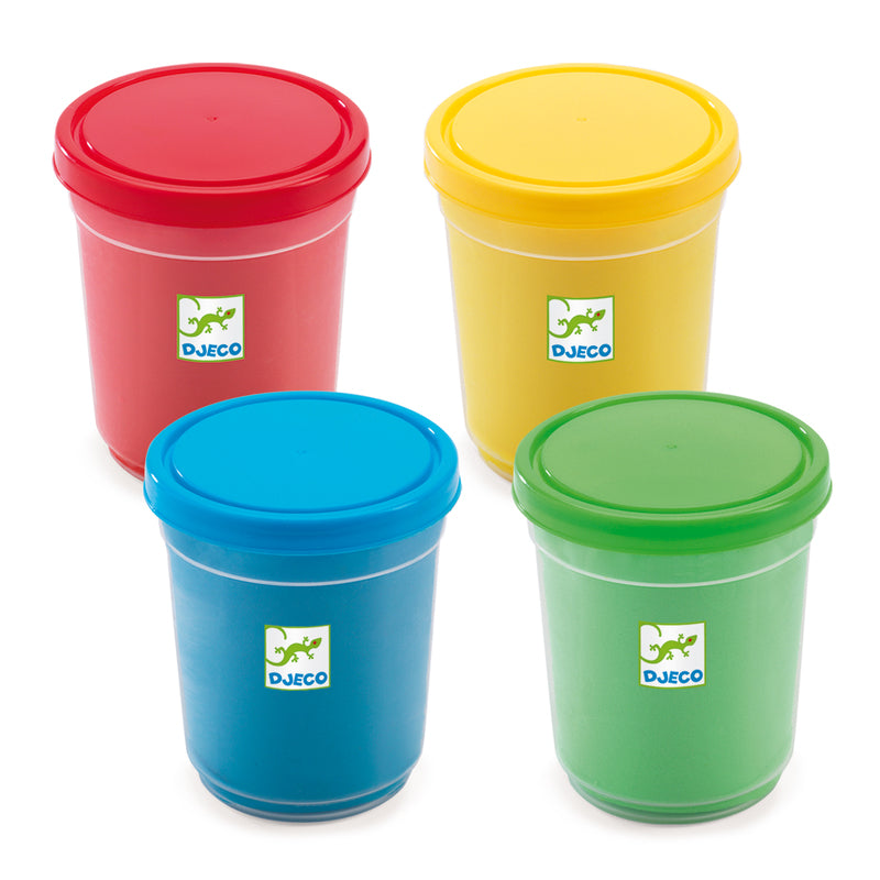 Djeco Modelling Dough Set | 4 Tubs Brights Dough Colours