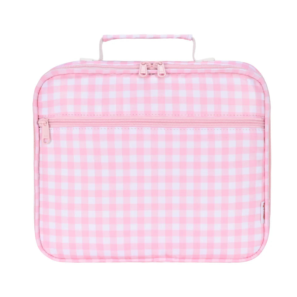 Pink Gingham Junior Insulated Lunch Bag + Ice Pack - Kinnder