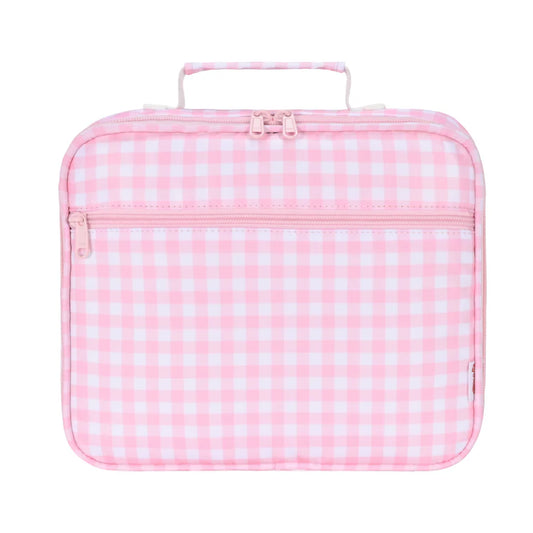 Pink Gingham Junior Insulated Lunch Bag + Ice Pack - Kinnder
