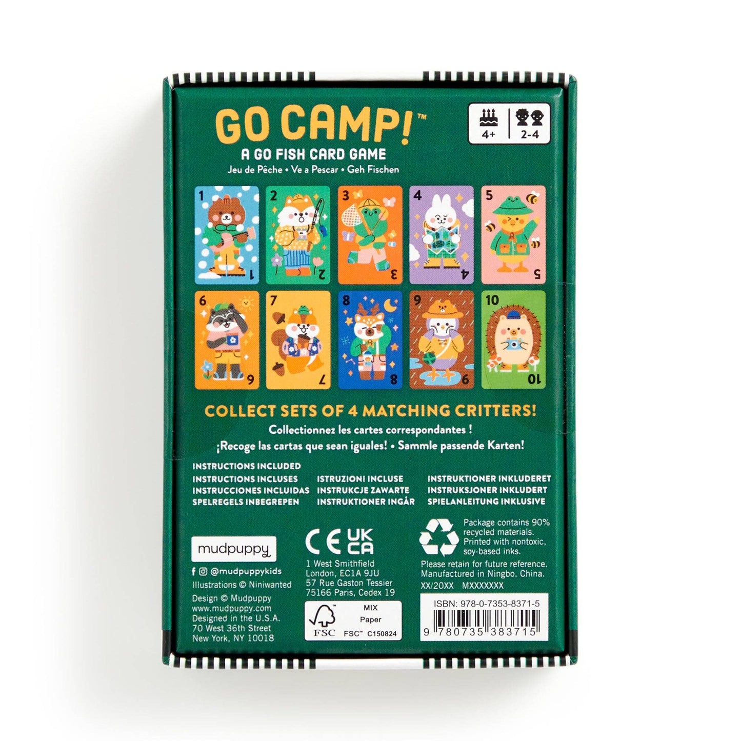 Mudpuppy Playing Cards - Go Camp! A Go Fish Card Game