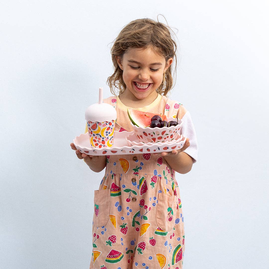 Chino Club - Pink Fruits Silicone Bowl and Plate Set - Bambam Kids Toys 