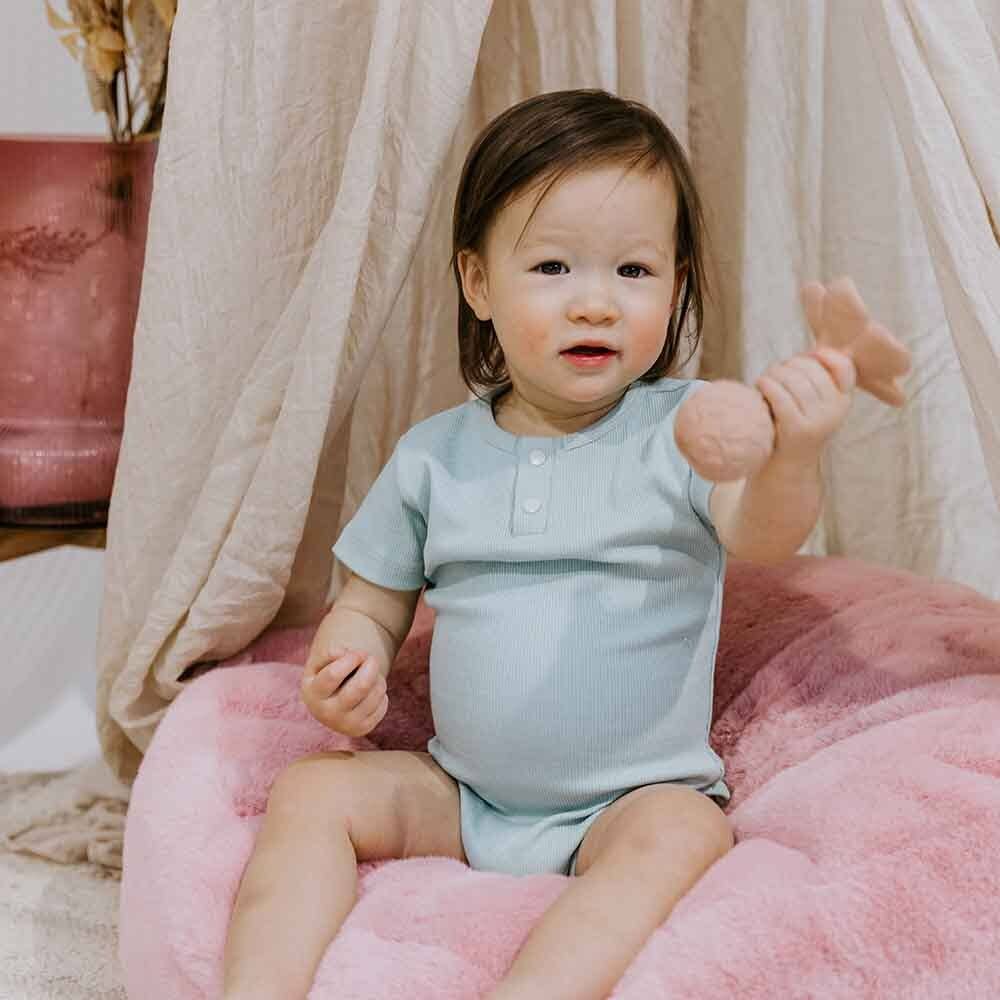 Snuggle Hunny - Sage Short Sleeve Organic Bodysuit