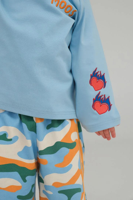 Flaming Hearts L/S | Blue