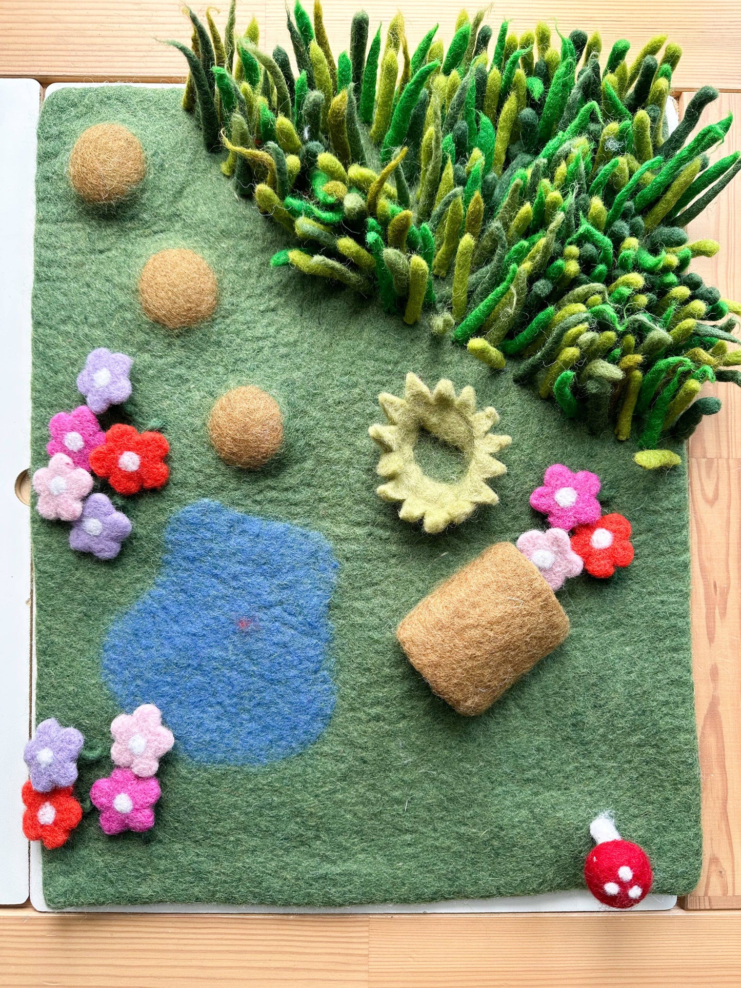 Felted Backyard Bug Play Mat (Mat Only) - Sewing Seeds Play