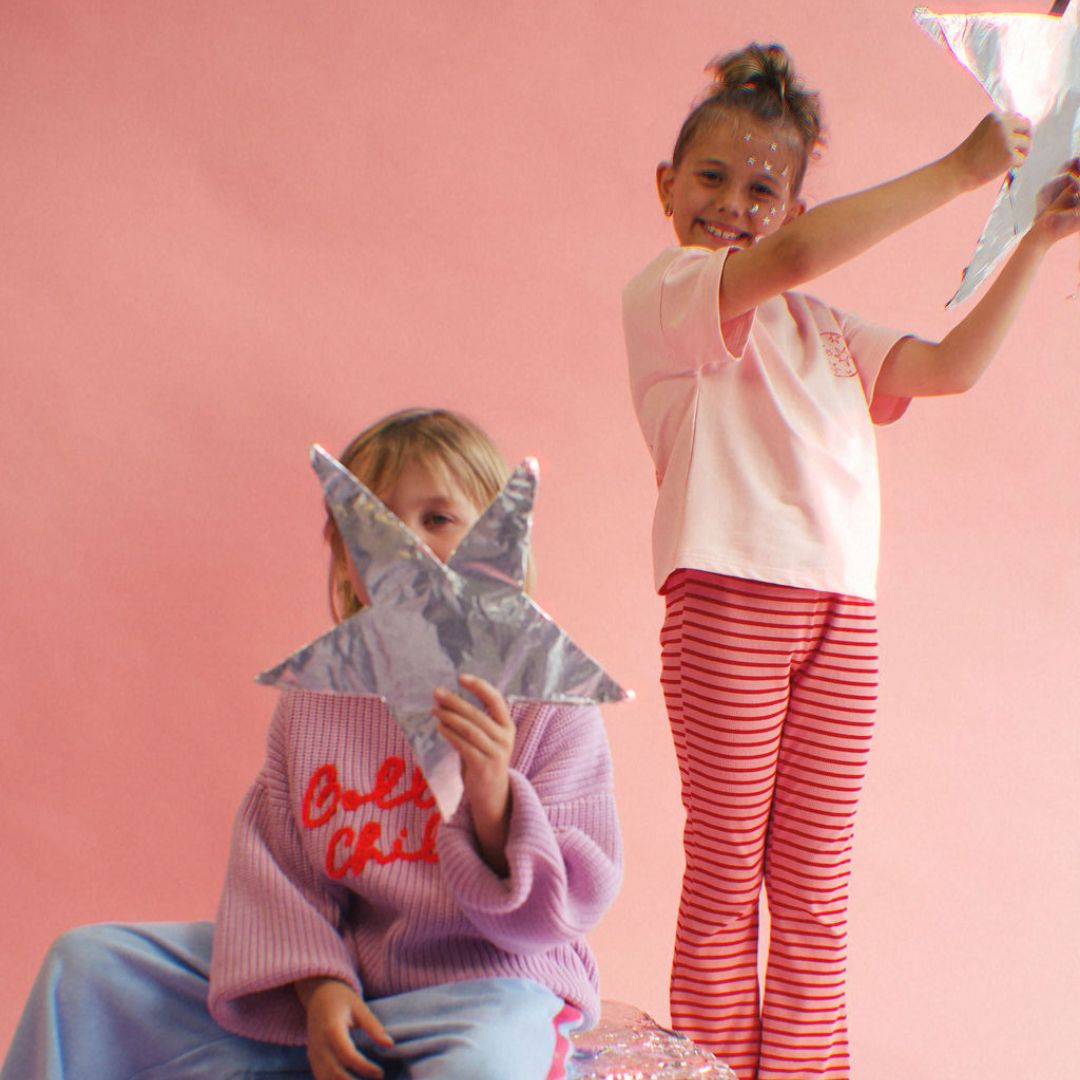 Golden Child - Golden Child Solar Flare Pants - Pink and red stripe