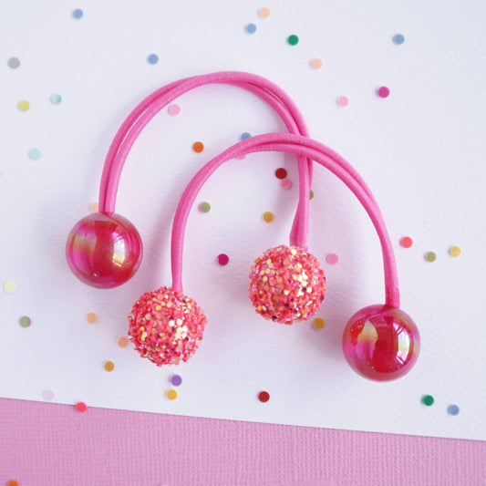 Sparkle Gem Hair Bobbles (Hot Pink) - Lauren Hinkley