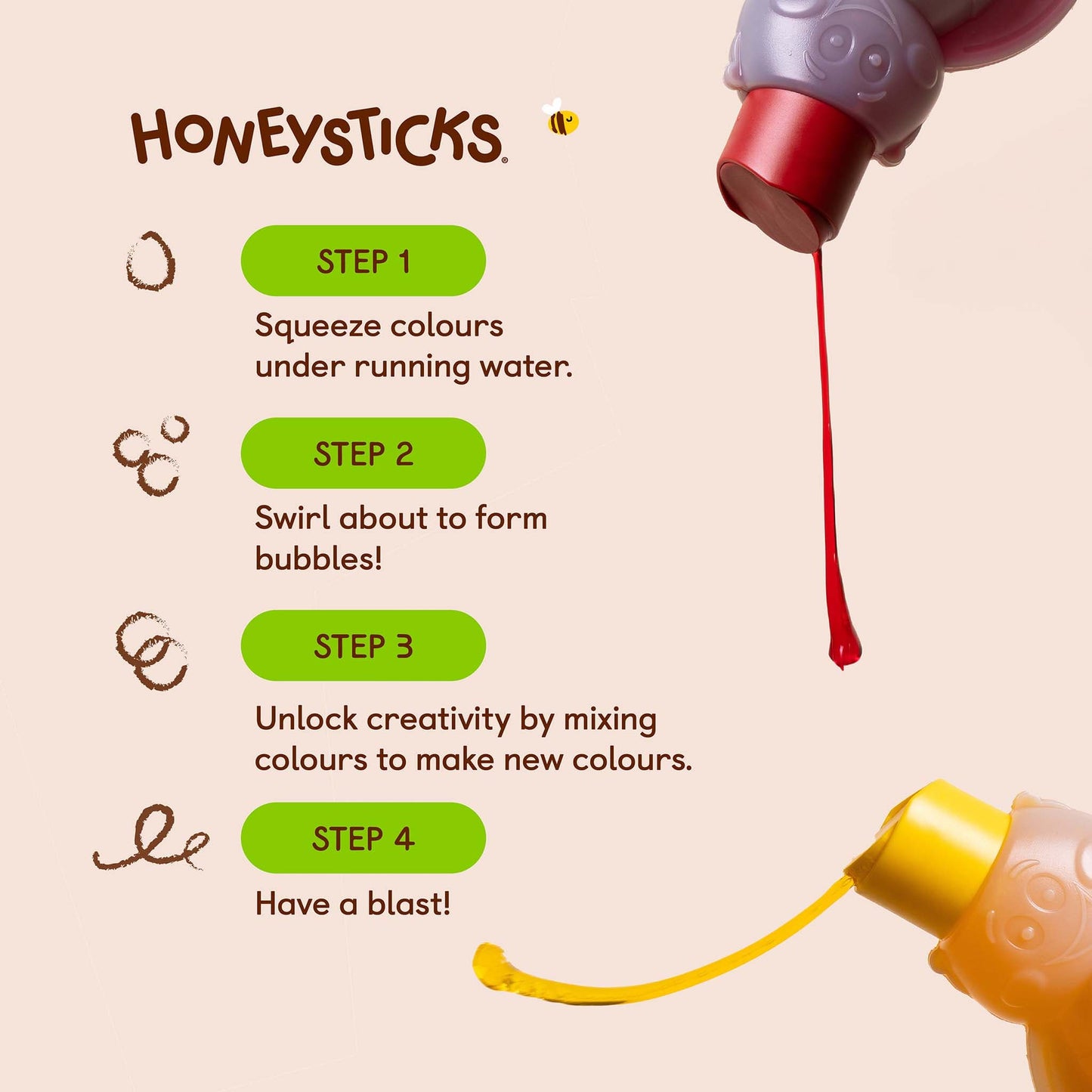 Honeysticks - Australia - Honeysticks Bubble Bath Colour Mixing 3pk 200ml