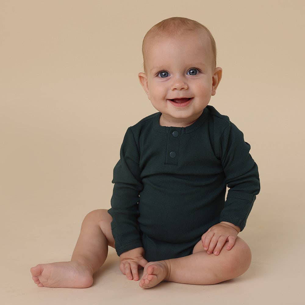 Snuggle Hunny - Emerald Long Sleeve Organic Bodysuit