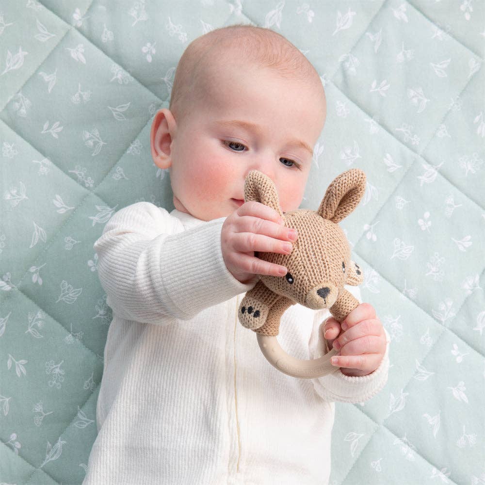 Living Textiles - Ring Rattle - Kangaroo