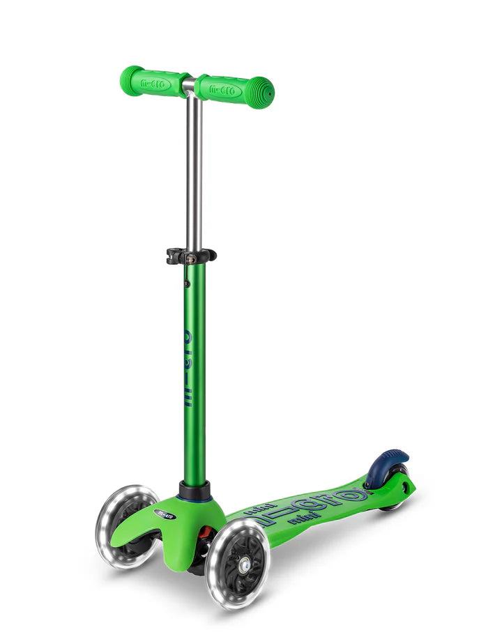 Mini Micro Deluxe LED 3 Wheel Scooter - Green/Blue