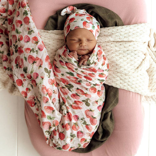 Snuggle Hunny - Strawberry Organic Muslin Wrap
