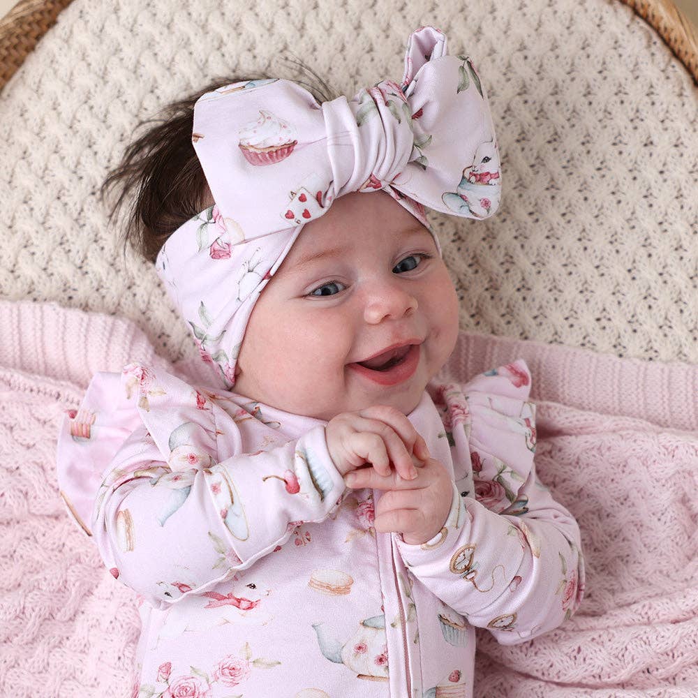 Snuggle Hunny - Alice's Tea Party Organic Oversized Bow