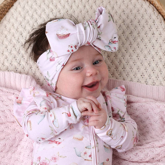 Snuggle Hunny - Alice's Tea Party Organic Oversized Bow