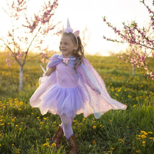 Rainbow Unicorn Cape & Headband - Size 4-6