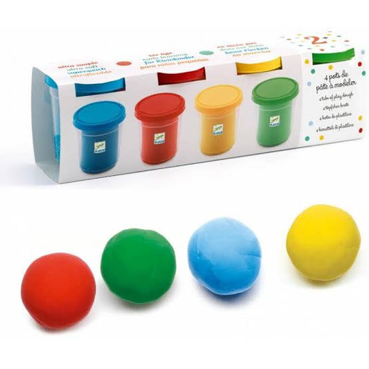 Djeco Modelling Dough Set | 4 Tubs Brights Dough Colours
