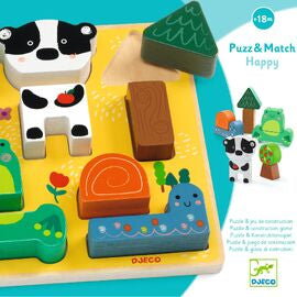 Puzz & Match Dog & Tree Wooden Matching Puzzle 10pc