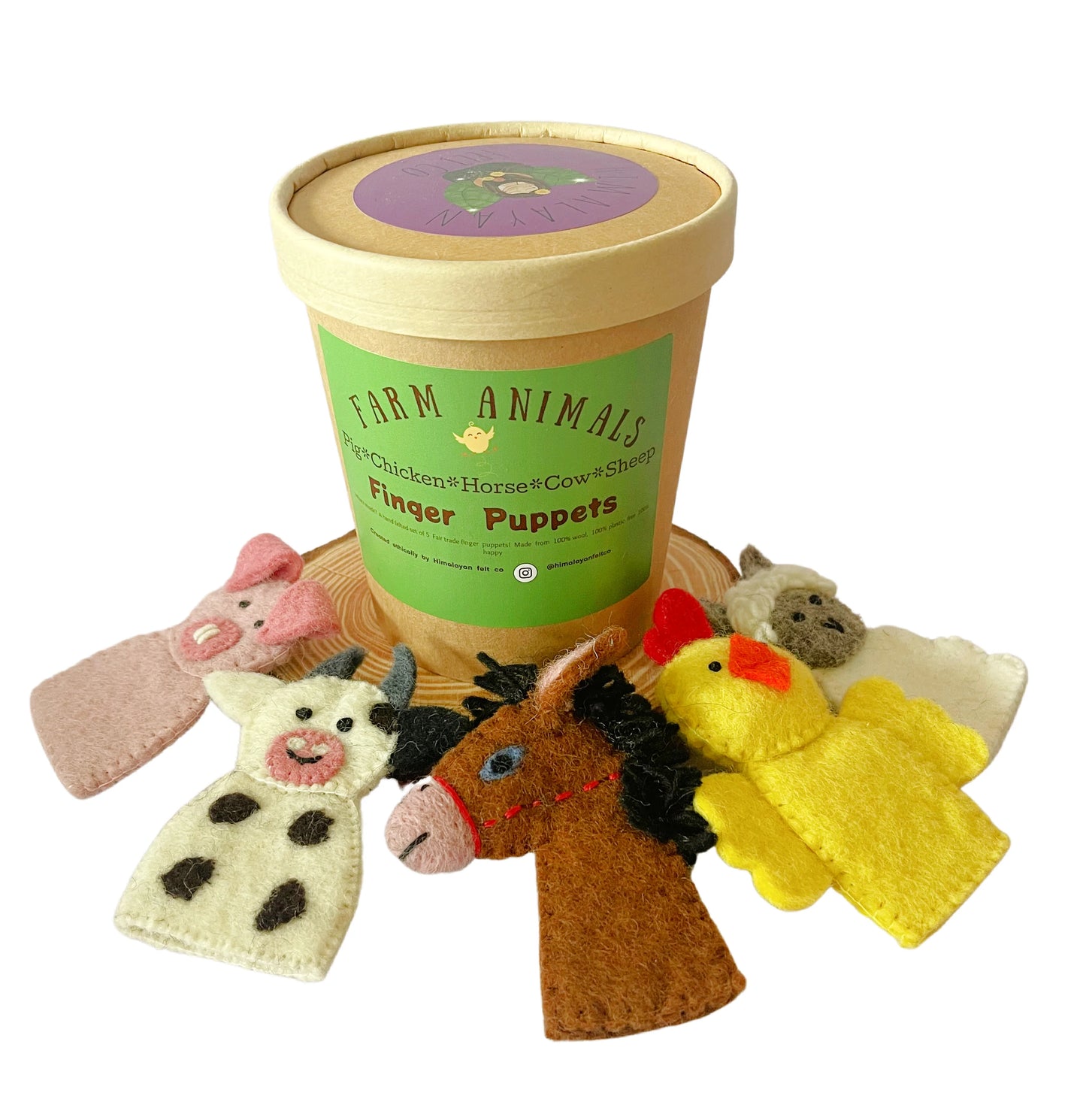 Farm Animals Finger Puppet Set - Himalayan Felt Co