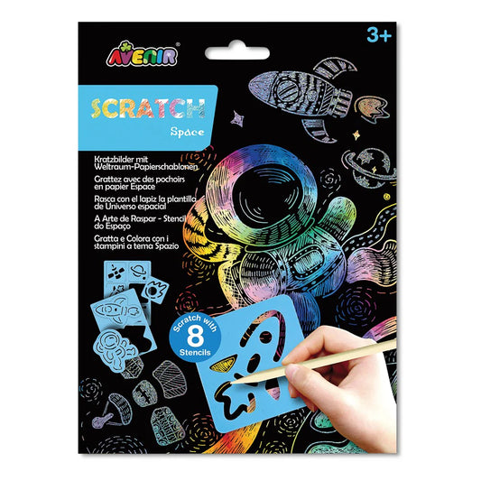 Space Stencil Scratch Art Set