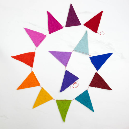 Felt Rainbow Flags Garland - The Winding Road
