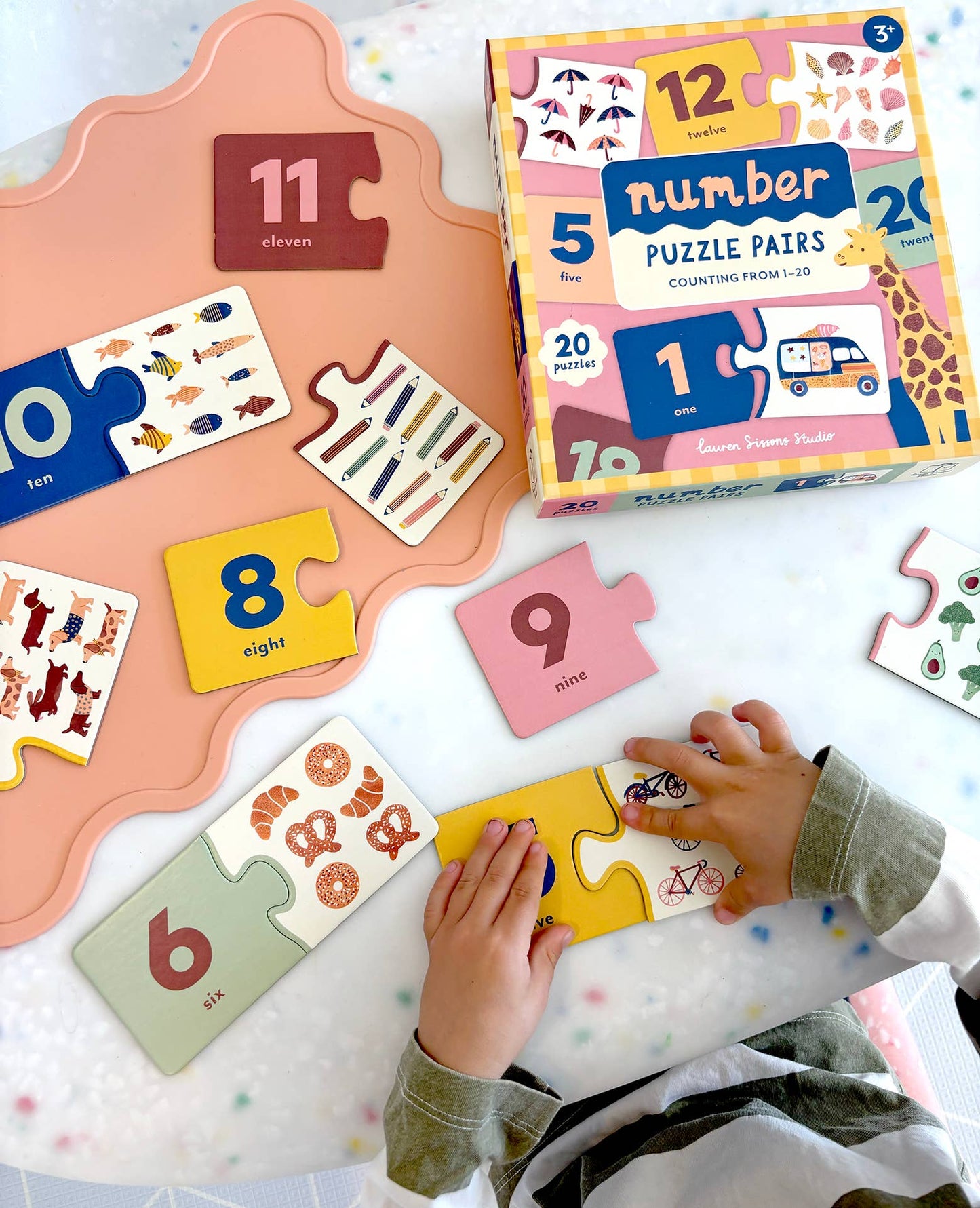 Lauren Sissons Studio - Number Puzzle Pairs - Kids Toys Learning Game Educational