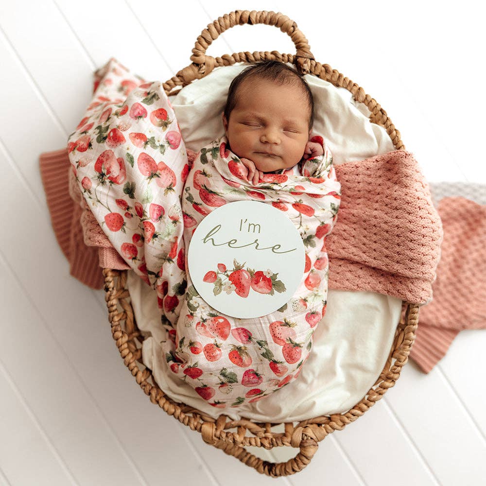 Snuggle Hunny - Strawberry Organic Muslin Wrap