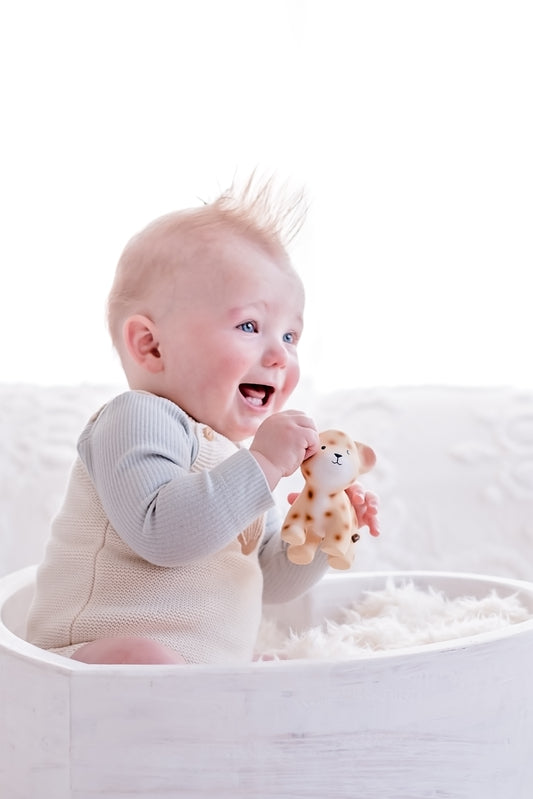 Tikiri Leopard Rubber Teether Rattle & Bath Toy