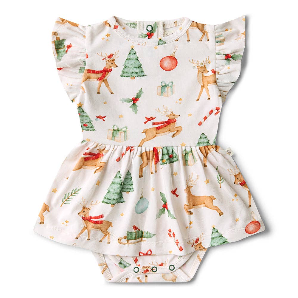 Snuggle Hunny - Prancer & Friends Short Sleeve Organic Dress